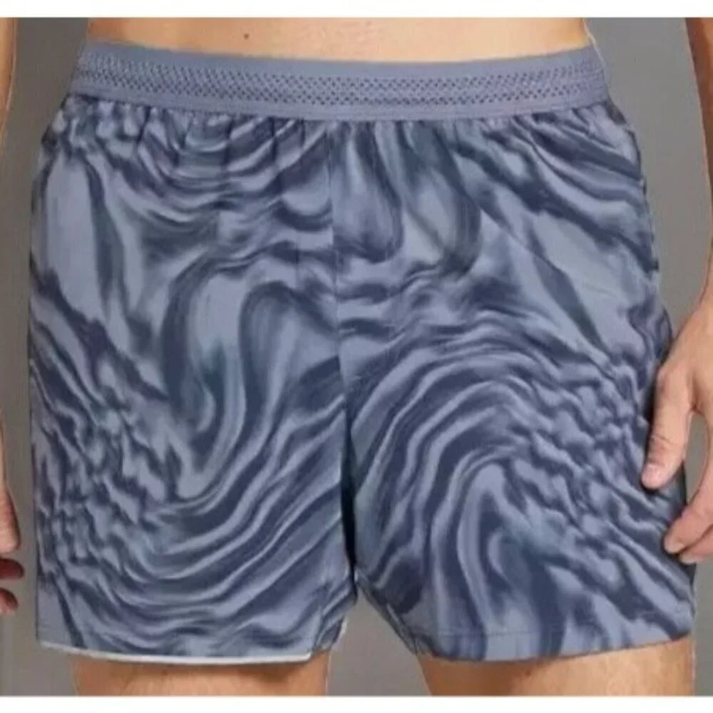 VRST Mens 2XL Velocity Running Shorts Gray Lava Ripple Brief Liner NEW 2XL